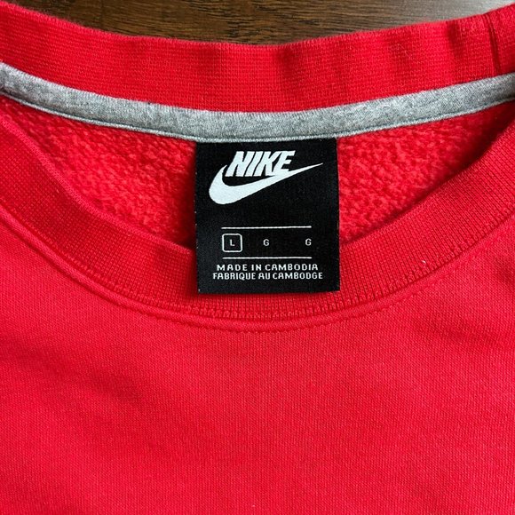 Nike red crewneck sweatshirt mens size Large L - Picture 3 of 4